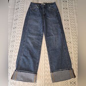 NWT 12th TRIBE Presley Cuffed Straight Leg Jeans Sz 28 Inseam 36" Uncuffed